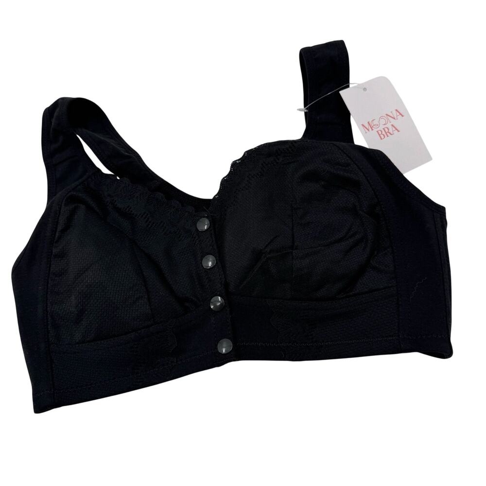 NWT Moona Bra Black front snap no underwire Bra